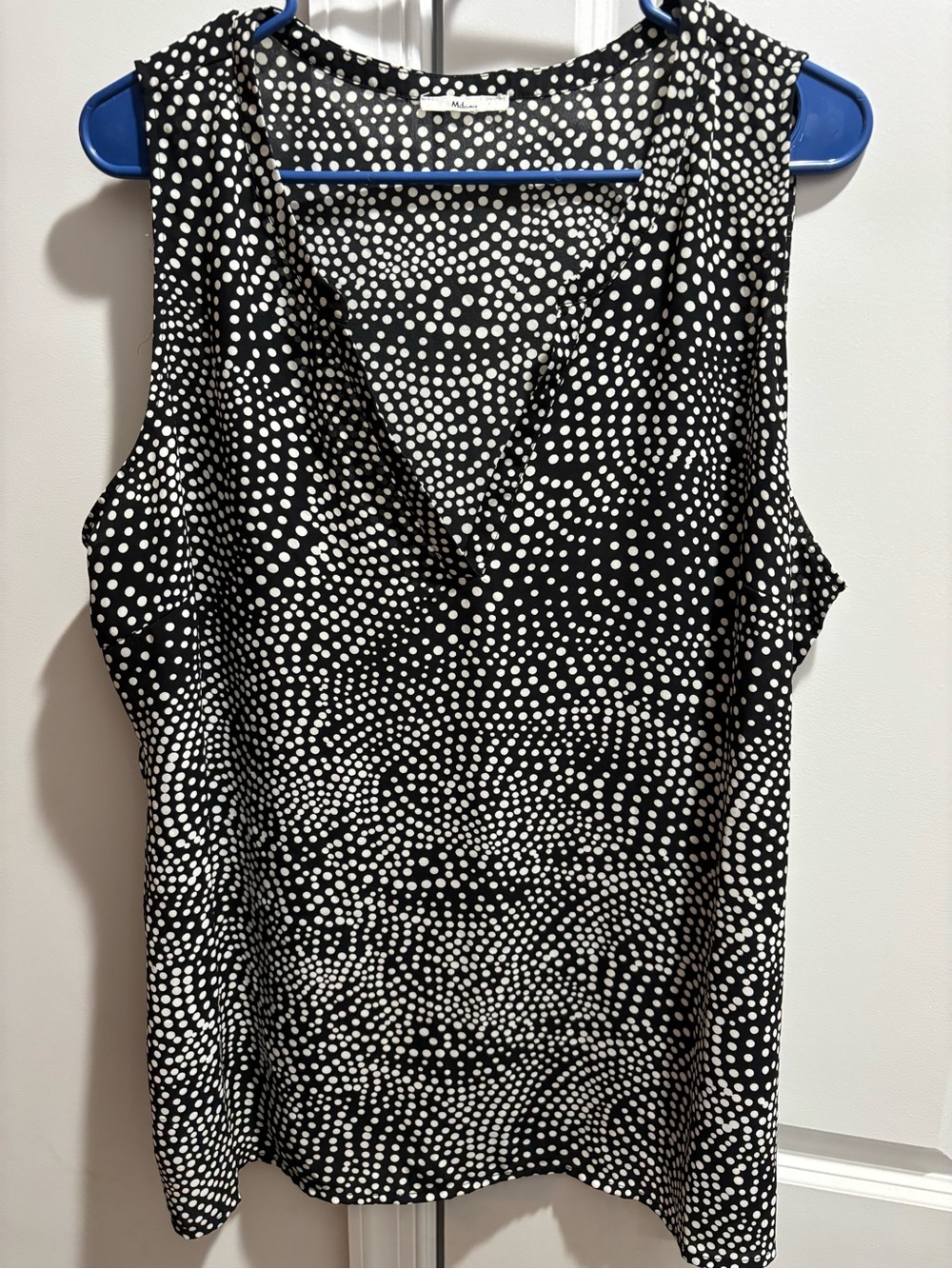 Milano Black and White Polka Dot V-Neck Sleeveless Camisole